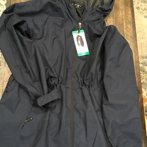 Women's Navy Hooded Jacket 32 Cool XL adjustable waist & sleeve NWT